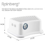 Rainberg Step Stool for Kids, Sturdy Double Step Stool for Toddlers, Anti-Slip Stool, Toddler's Stool for Potty Training and Use in the Kitchen and Bathroom Easy to Clean and Portable (Grey, 1)