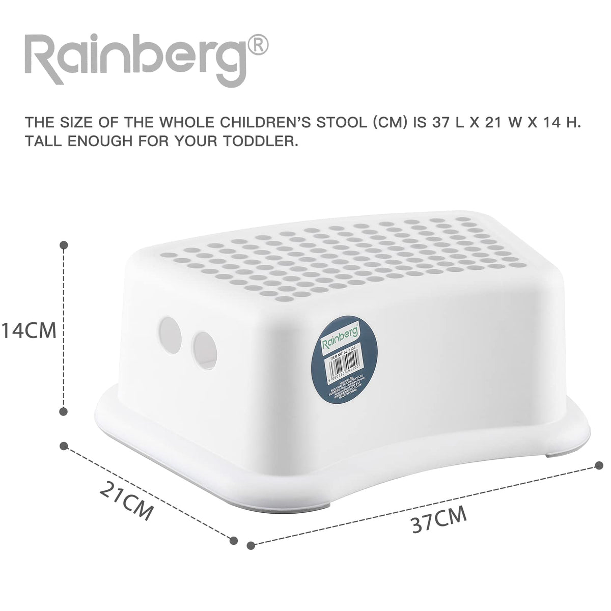 Rainberg Step Stool for Kids, Sturdy Double Step Stool for Toddlers, Anti-Slip Stool, Toddler's Stool for Potty Training and Use in the Kitchen and Bathroom Easy to Clean and Portable (Grey, 1)