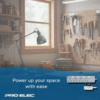 PRO ELEC PELB1768 4 Gang Individually Switched Extension Lead 10m, Grey, 4 Socket