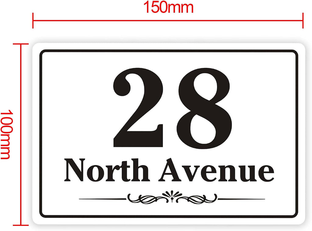 EDSG 4 x Wheelie Bin Stickers, Personalised Bin Numbers for Wheelie Bins, Custom Wheelies Bins Numbers Stickers, Number Sticker with House Number Street Name (Design 1)
