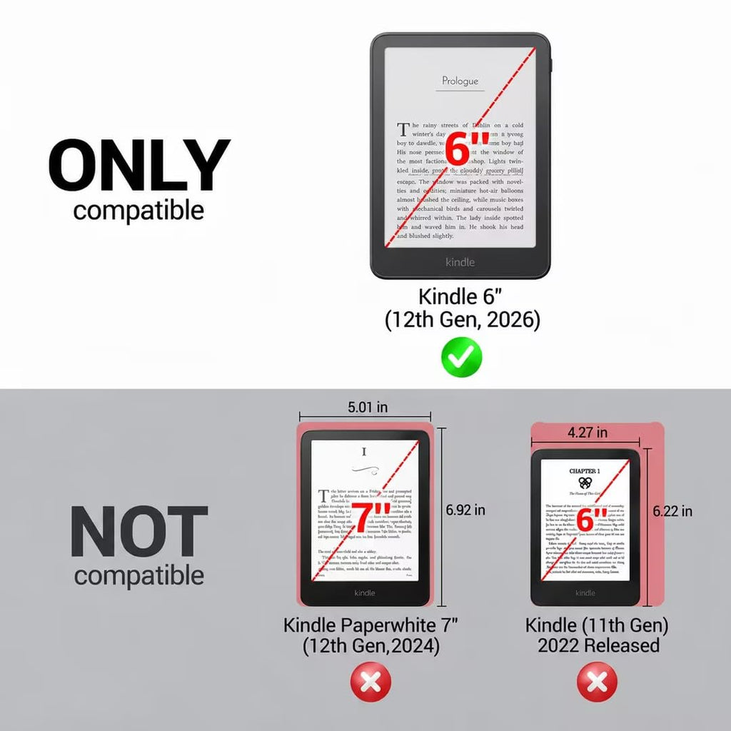 CoBak Case for 6" Kindle 11th Generation 2024 and 2022, Premium PU Leather Smart Cover with Auto Sleep/Wake for Kindle, Black