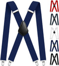 Aomig Mens Braces, Mens Suspenders with Strong Metal Clips, 3.5cm Wide Heavy Duty Suspenders for Men Women Business Wedding Casual