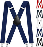 Aomig Mens Braces, Mens Suspenders with Strong Metal Clips, 3.5cm Wide Heavy Duty Suspenders for Men Women Business Wedding Casual