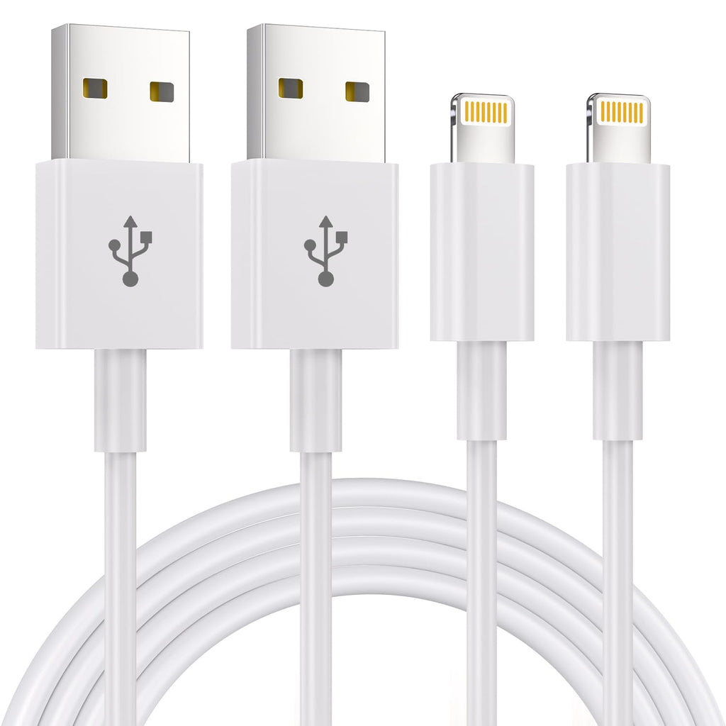 2Pack 1.8M iphone Charger Cable [Apple MFi Certified] 6 Foot, 2.4A Lightning to USB Fast Charging Lead for iPhone 14 13 12 11 Pro Max XS XR X 8 7 6 Plus 5, iPad and iPod