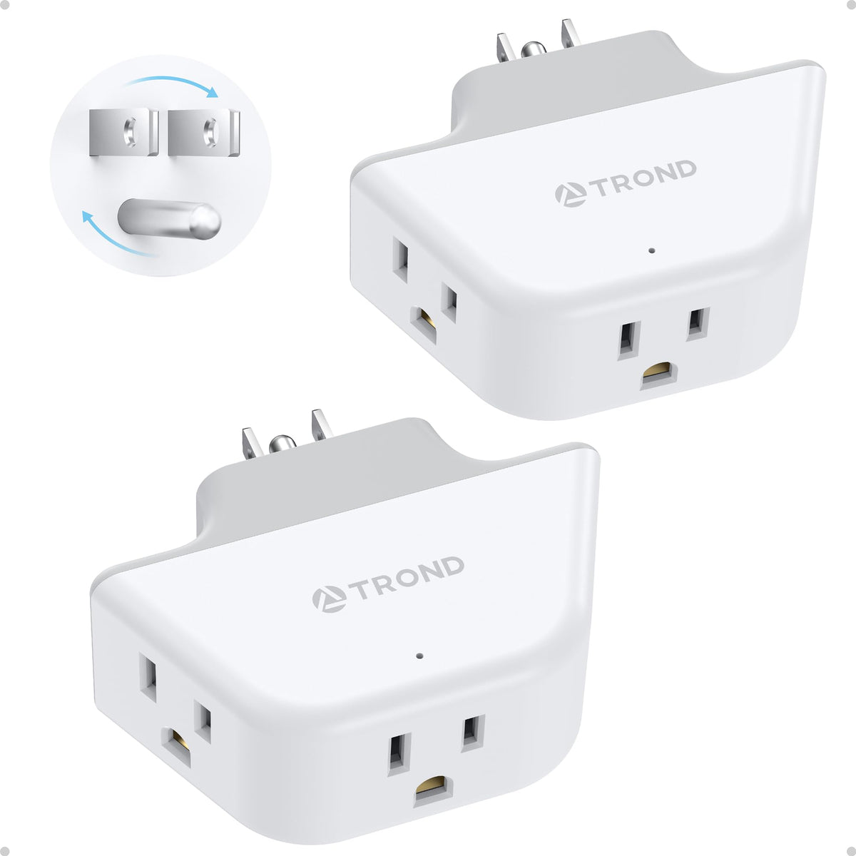 TROND Multi Plug Outlet Extender with USB, 2 Pack Plug Splitter