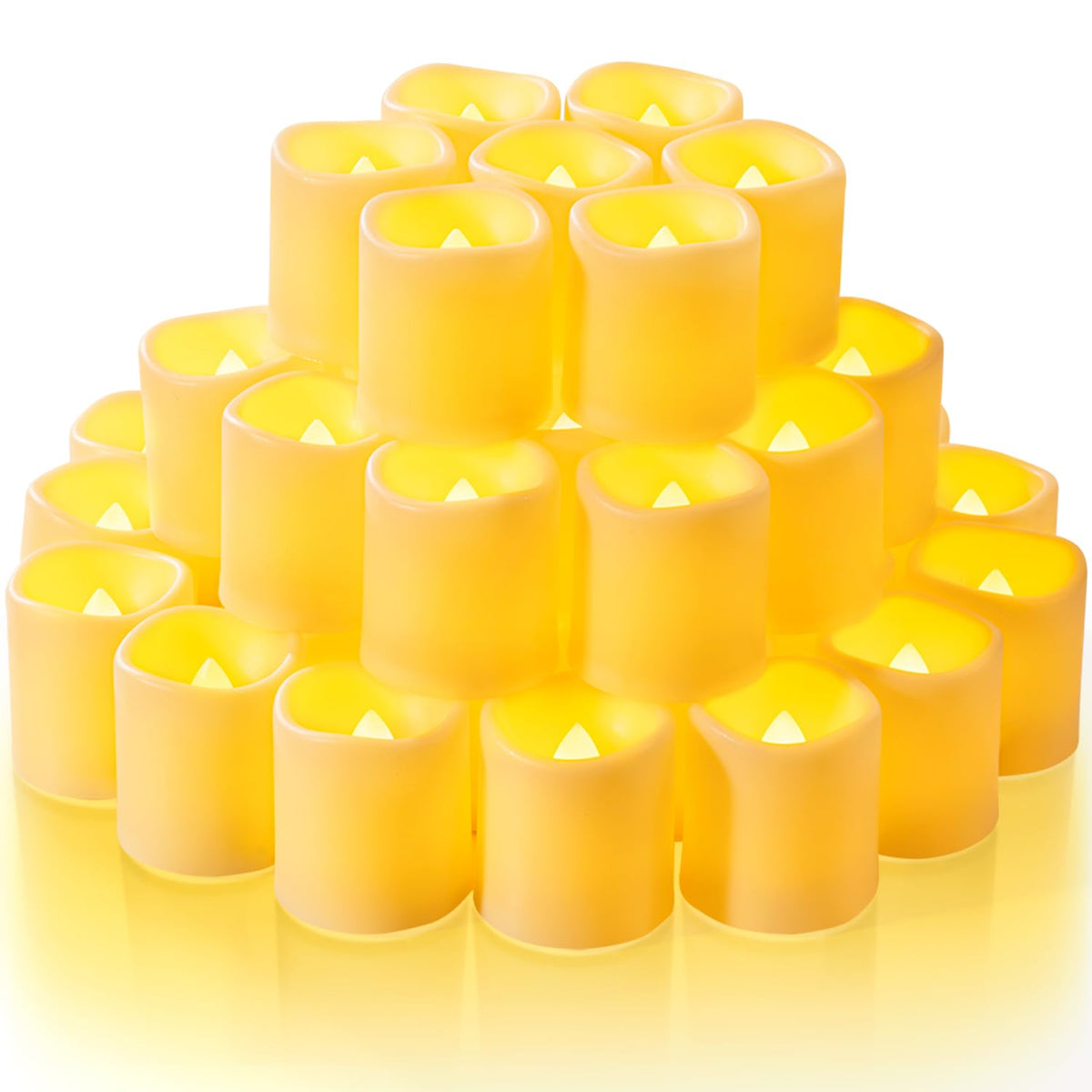 Homemory 24 Pack Red Flameless Flickering LED Votive Tealights Candles