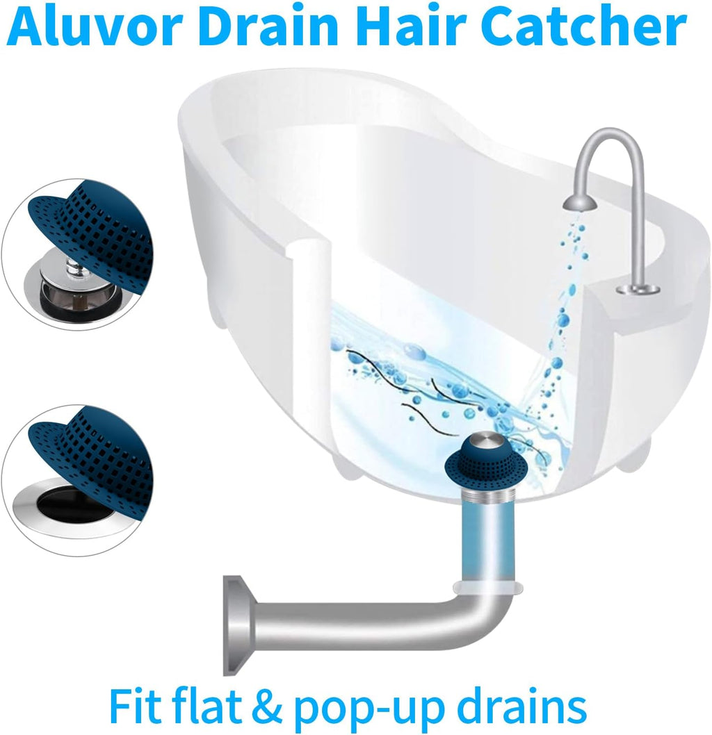 Aluvor Shower Drain Hair Catcher Bathtub Drain Cover Sink Drain Protector