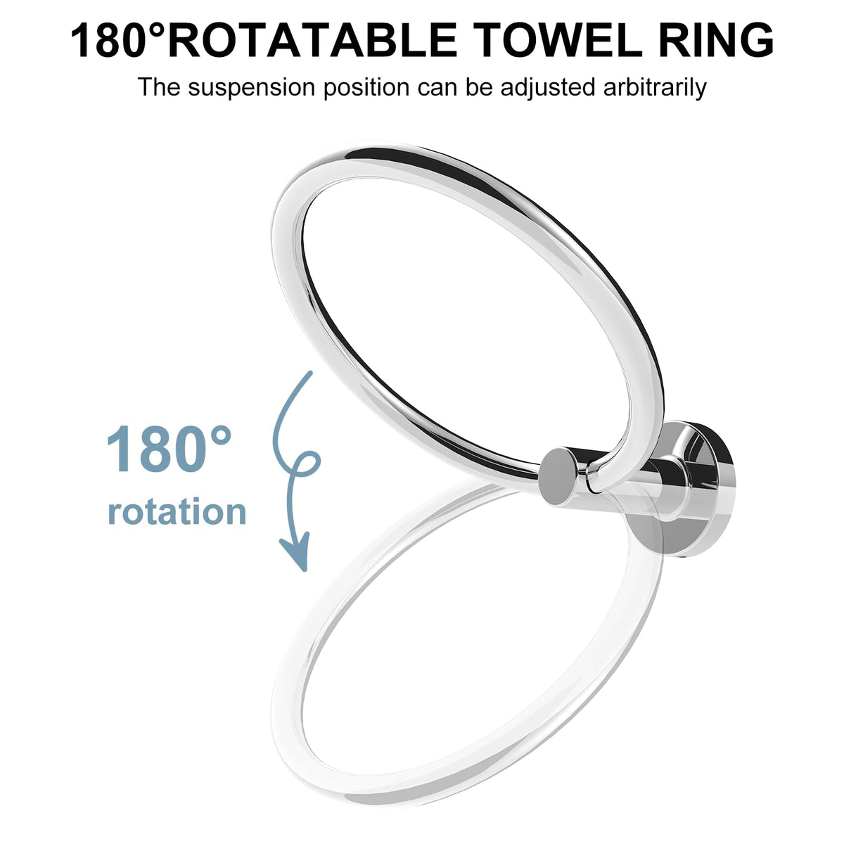 SetSail Towel Holder for Bathroom Wall Matte Black Towel Ring