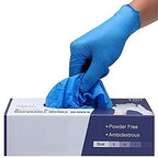 Surgicals Powder Free Nitrile Gloves, Food Grade, Hand Disposable Gloves - 100 Count - Blue (100, Large)
