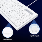 Rii RK907 USB Wired Keyboard Full Size Office Keyboard Compatible with Mac PC Tablet Windows Android Microsoft UK Layout
