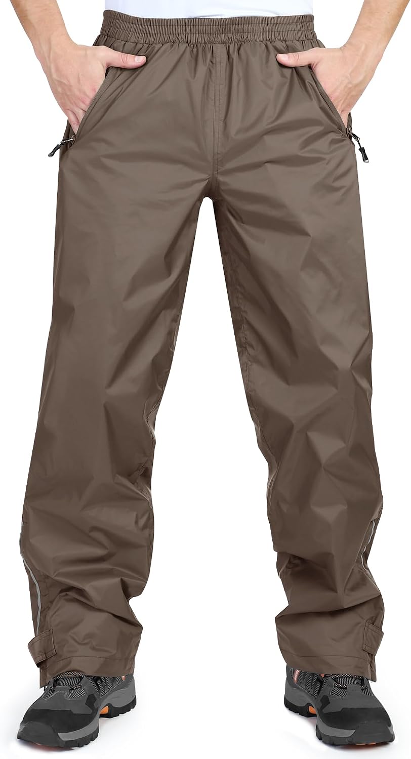 33,000ft Men's Waterproof Trousers Lightweight Breathable Rain Overtrousers