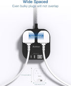Extension Lead, Power Strips with 2 Way Outlets 4(4.5A, 2 Type C & 2 USB-A)