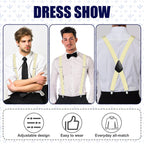 Aomig Mens Braces, Mens Suspenders with Strong Metal Clips, 3.5cm Wide Heavy Duty Suspenders for Men Women Business Wedding Casual