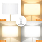 Ambimall Floor Lamp for Living Room with Smart Light Bulb, RGB + Stepless Dimmable Colors Temperature & Brightness(White Shade & Black Pole)