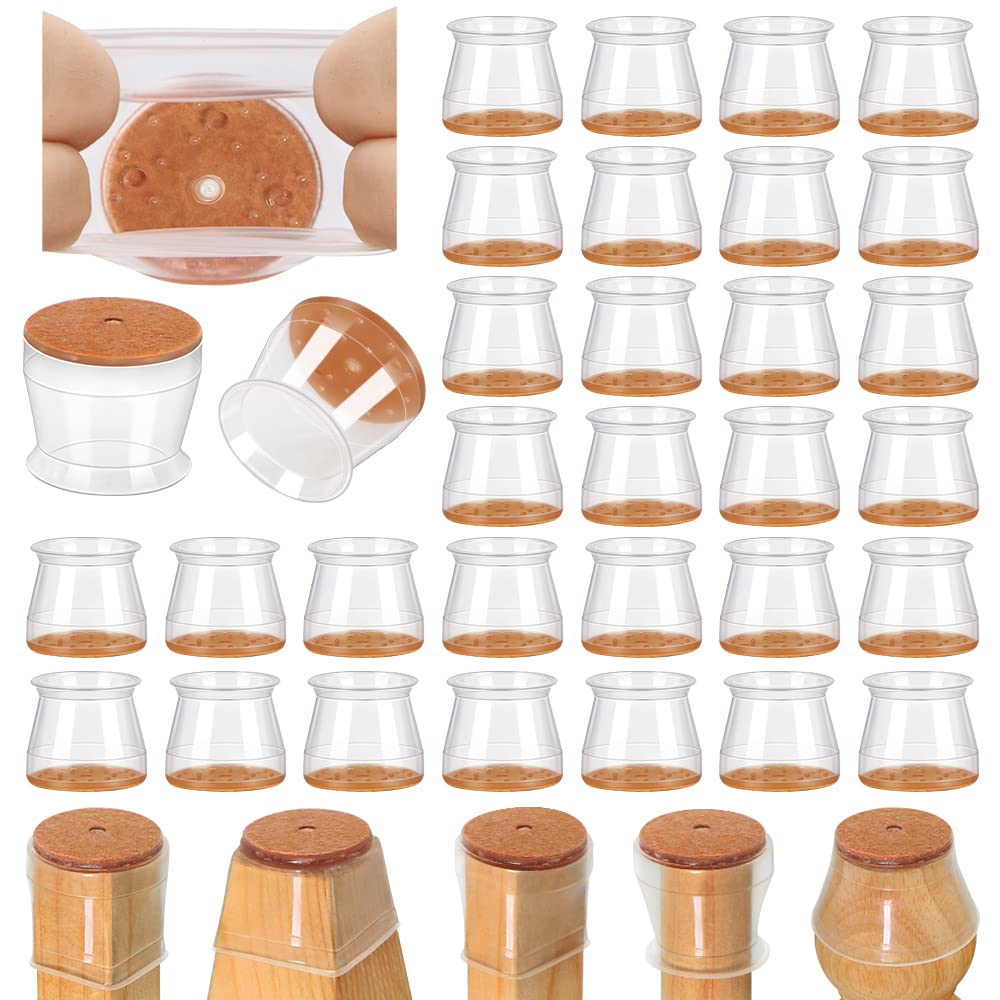 VIUME 24 Pcs Chair Leg Floor Protectors for Hardwood Floors Round
