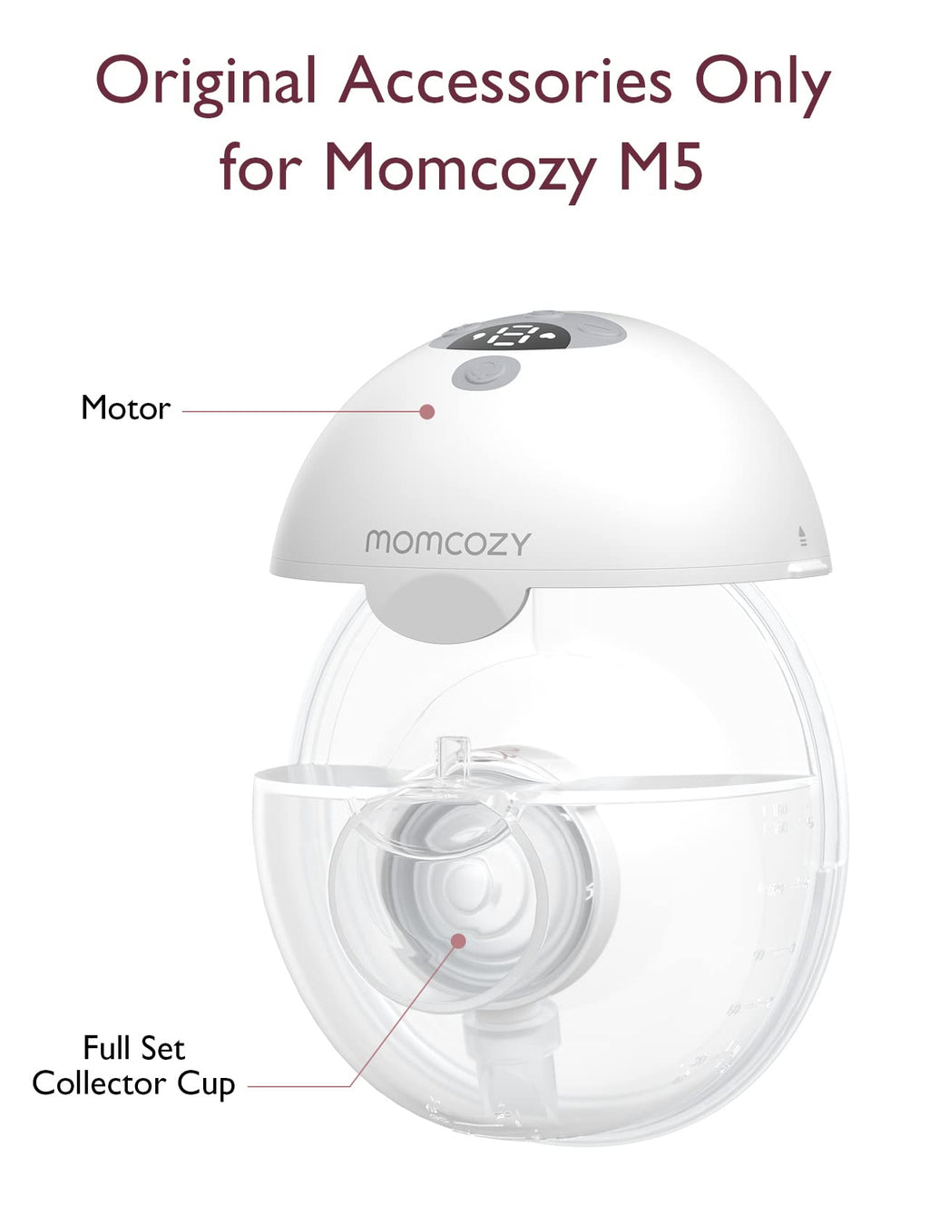 Momcozy M5 Smart Wearable Breast Pump, Double Pack, Gray