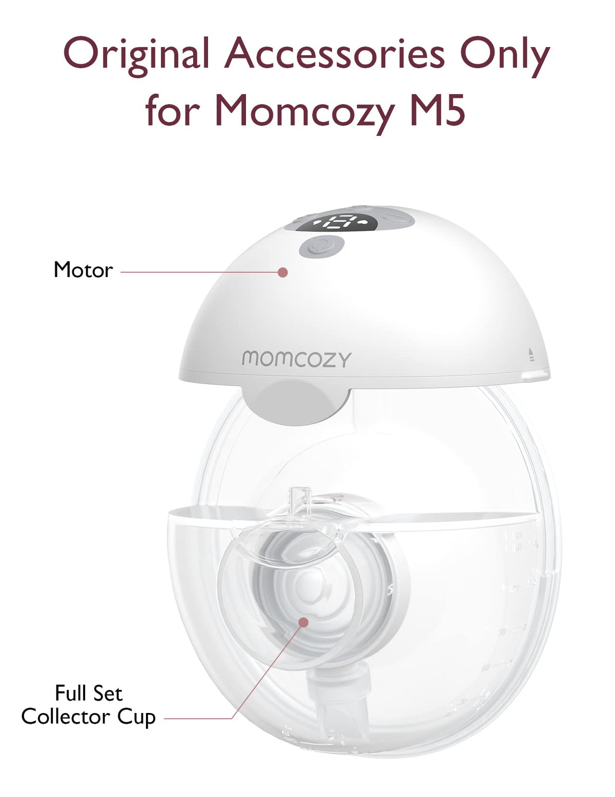 Momcozy M5 Smart Wearable Breast Pump, Double Pack, Gray