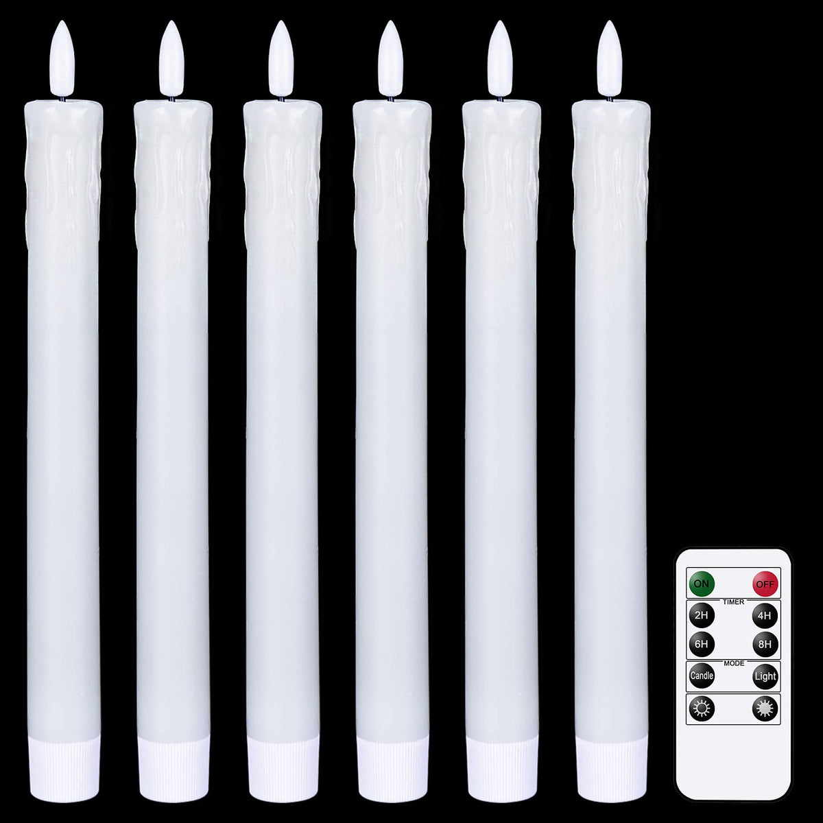 GenSwin Christmas Tree Flameless Taper Candles candlesticks Remote Timer