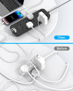 Extension Lead with 2 USB C Slots, 8 Way Power Strip Surge Protector