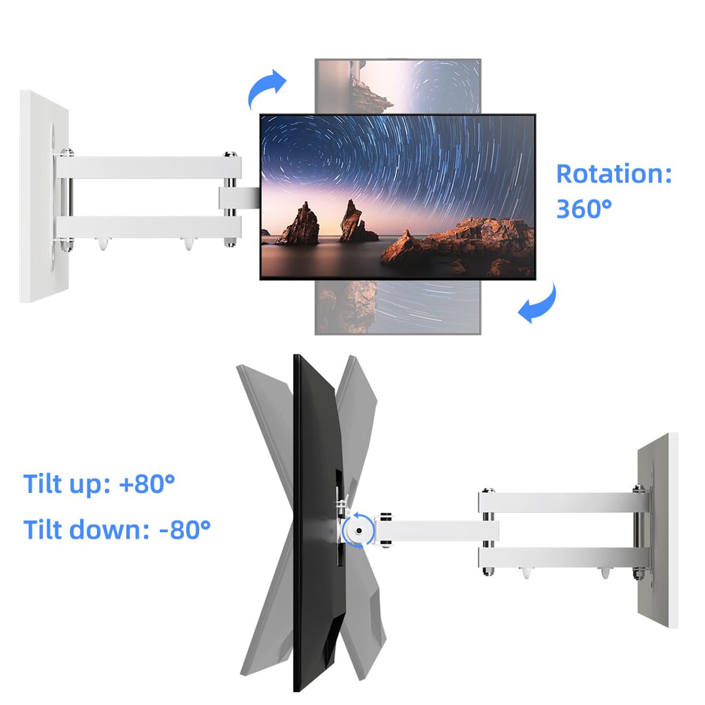 Suptek Full Motion TV Wall Mount Bracket for Most 13-30 inch TVs and Monitors, Flat and Curved TVs up to 28lbs, Tilt Swivel and 16.9 inch Extension, Max VESA 100x100mm, Black, MA2776