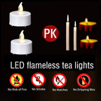 Battery Operated LED Tea Lights Flameless Flickering Candles 50PACK Blue