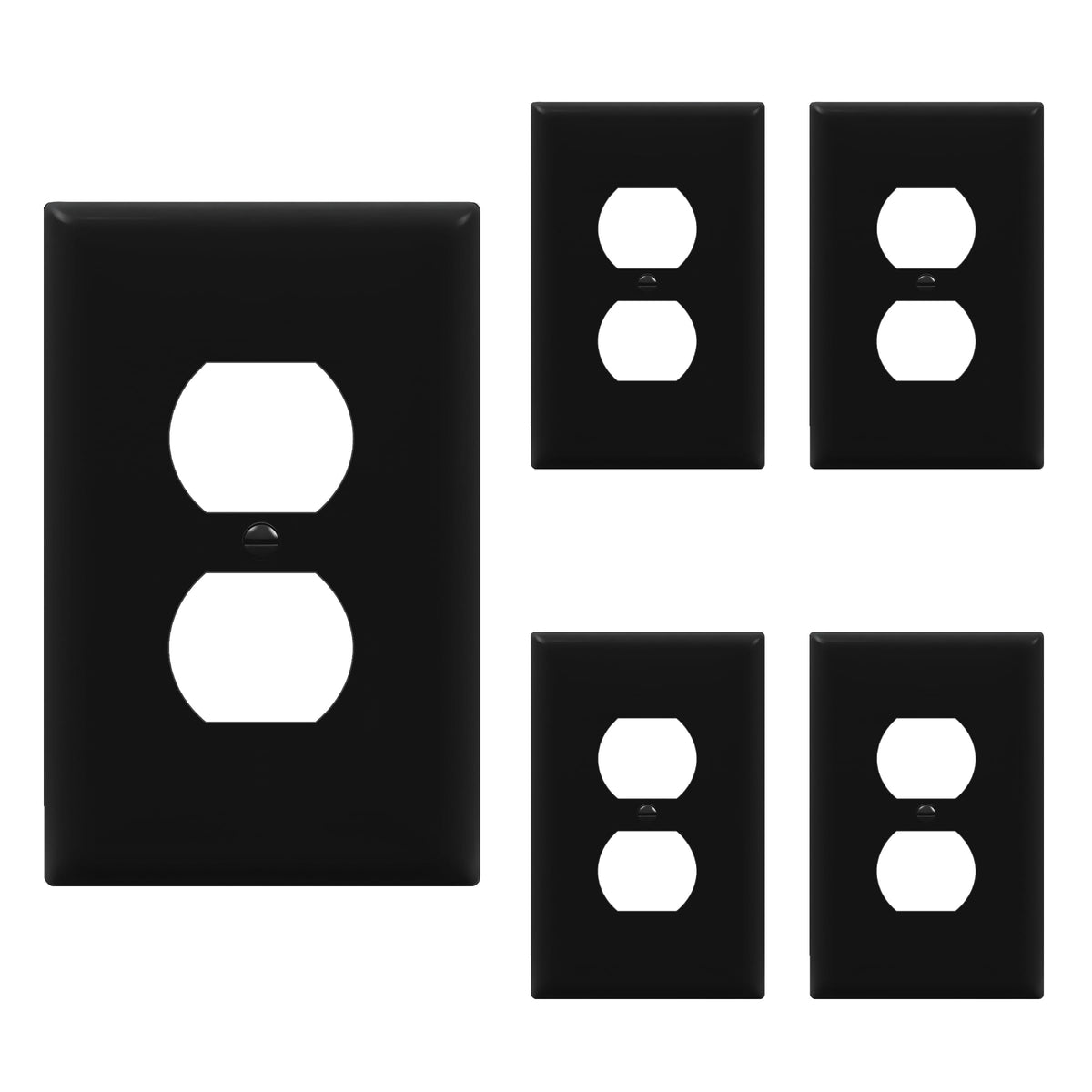 ENERLITES 10 Pack Outlet Covers Wall Plate for Duplex Receptacle, White