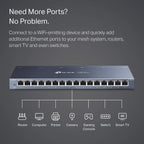 TP-Link TL-SG105S 5-Port Gigabit Network Switch, Metal Ethernet Splitter