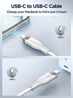 USB C to USB C, 100W 5A Fast Charging Cable [2Pack/2M] USB Type C Charger Fast Charge Lead Usbc to Usbc Cable for iPhone 15 16 17 Pro Max Plus iPad Pro MacBook Samsung Galaxy S23 S22 S24 S25 Ultra etc