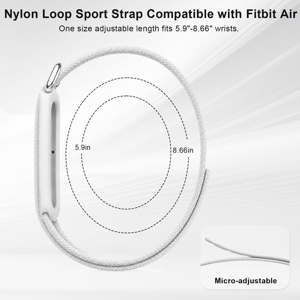 Compatible with Google Fitbit Air Strap Nylon Loop Sport Replacement Band