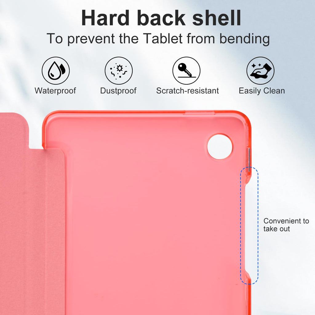 CoBak Case for Samsung Galaxy Tab A11+ Plus 11 Inch 2025/A9+ Plus 2023 - PU Leather Smart Cover with Auto Sleep/Wake for Tab A11+, Translucent Hard Shell, Multi-Viewing Angles, Orange