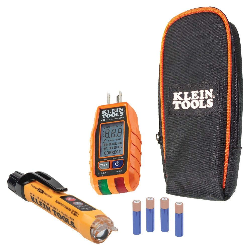 Klein Tools RT250 GFCI Outlet Tester with LCD Display, Electric Voltage Tester for Standard 3-Wire 120V Electrical Receptacles