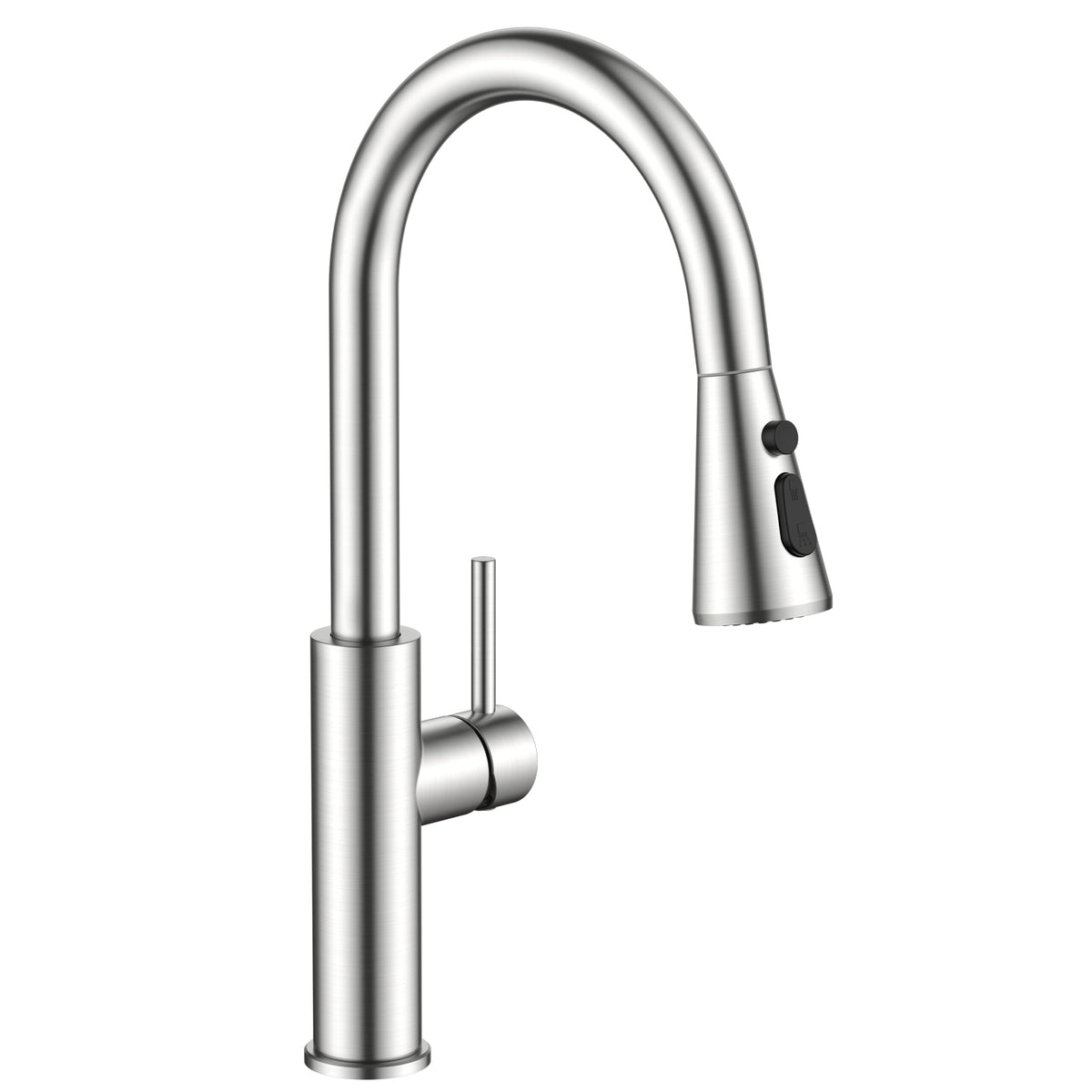 FORIOUS Kitchen Faucet with Cup Washer, Pull Down Sprayer, Brushed Nickel
