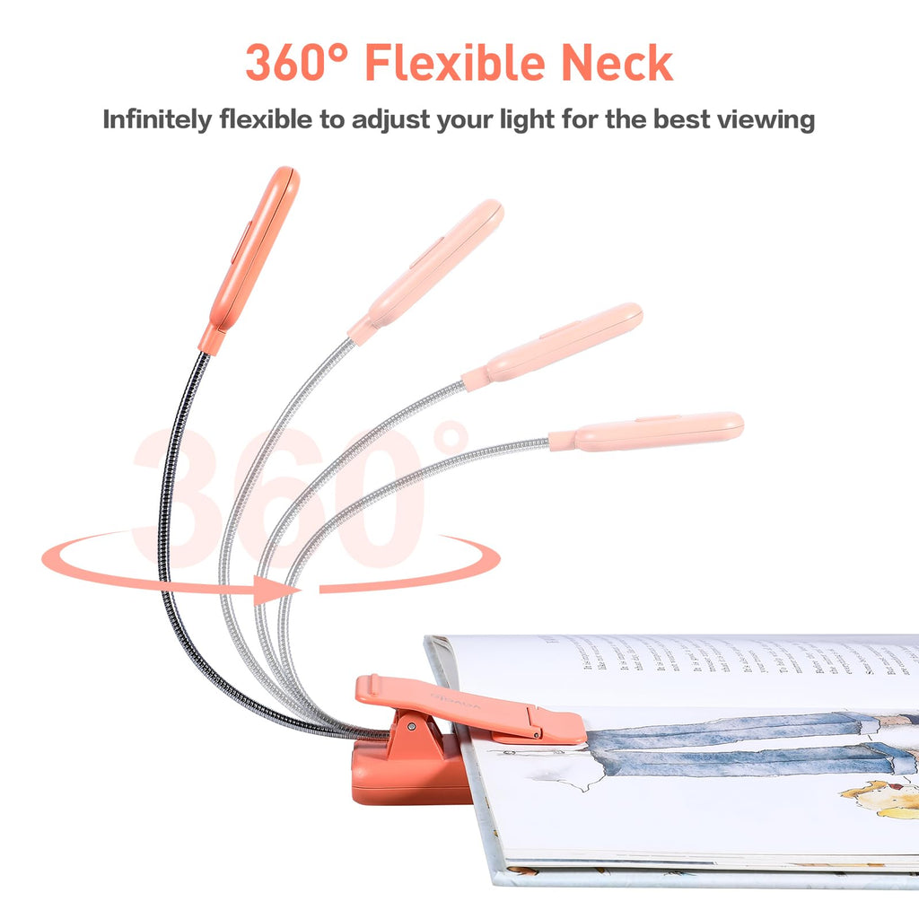 VAVOFO Rechargeable Reading Light, Clip on Book Light for Reading in Bed