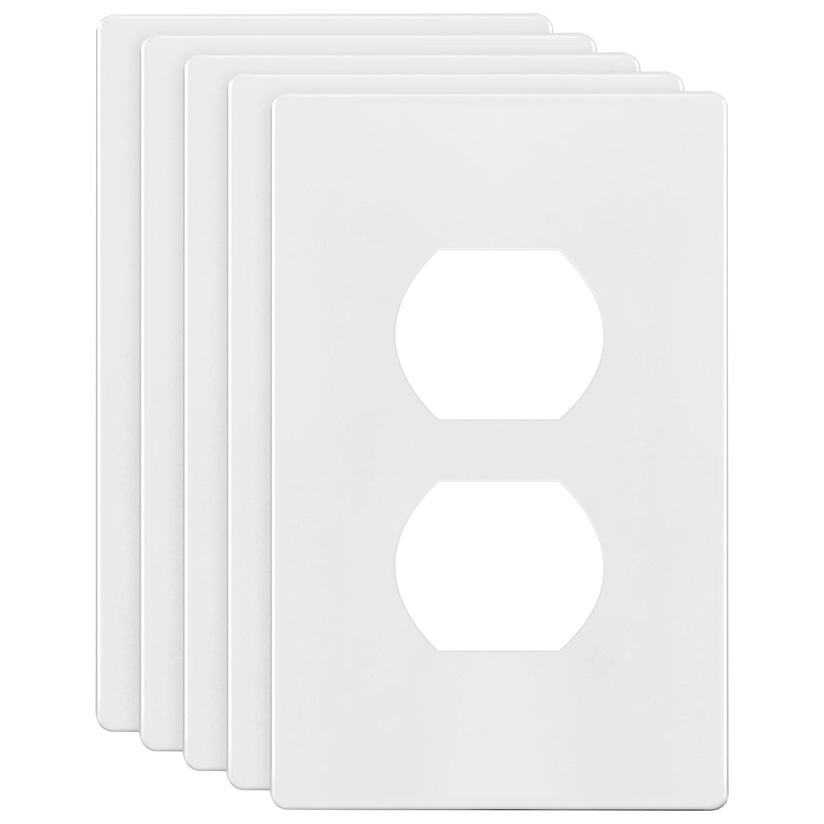 ENERLITES 10 Pack Outlet Covers Wall Plate for Duplex Receptacle, White
