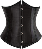 Kelvry Women's Satin Waist Cincher Lace up Boned Bustier Underbust Corset