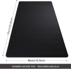 Gaming Mouse Mat/Large Mouse Pad 900 x 400 x 3mm / XXL mouse pad/large size | improved precision and speed | rubber base for stable grip on smooth surfaces | non-slip (90x40 Black)