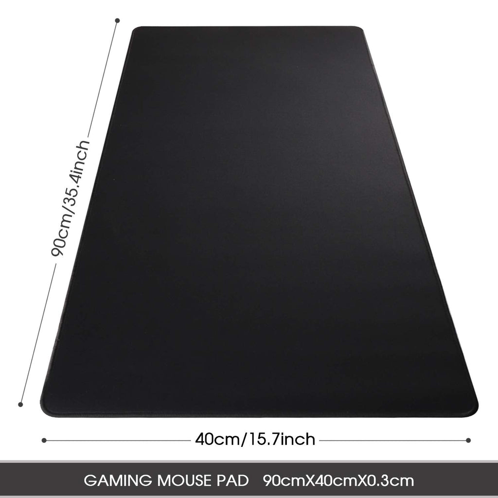 Gaming Mouse Mat/Large Mouse Pad 900 x 400 x 3mm / XXL mouse pad/large size | improved precision and speed | rubber base for stable grip on smooth surfaces | non-slip (90x40 Black)