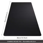 Gaming Mouse Mat/Large Mouse Pad 900 x 400 x 3mm / XXL mouse pad/large size | improved precision and speed | rubber base for stable grip on smooth surfaces | non-slip (90x40 Black)
