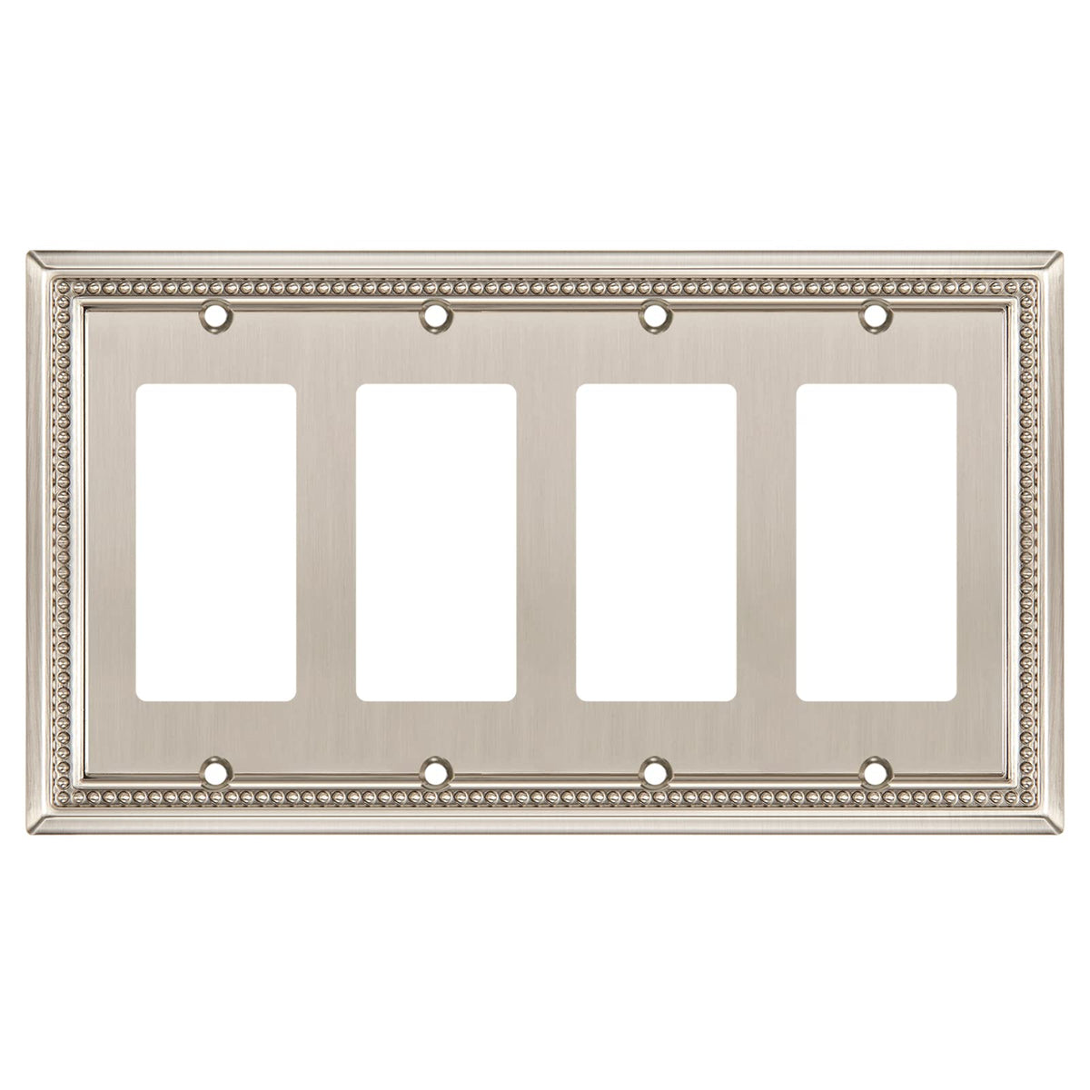 Sunken Pearls Heavy-Duty 4 Toggle Light Switch Plate, Antique Brass, 1 Pack