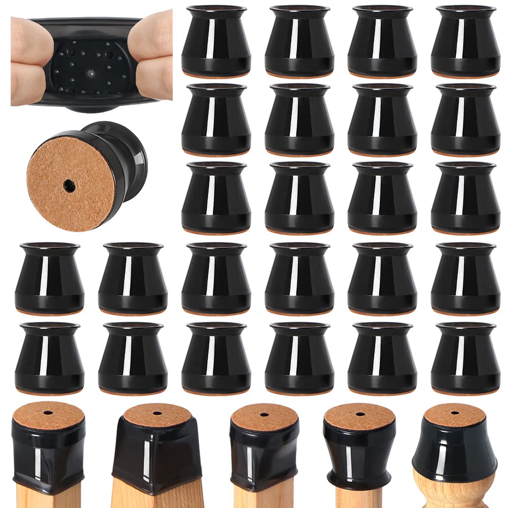 VIUME 24 Pcs Chair Leg Floor Protectors for Hardwood Floors Round