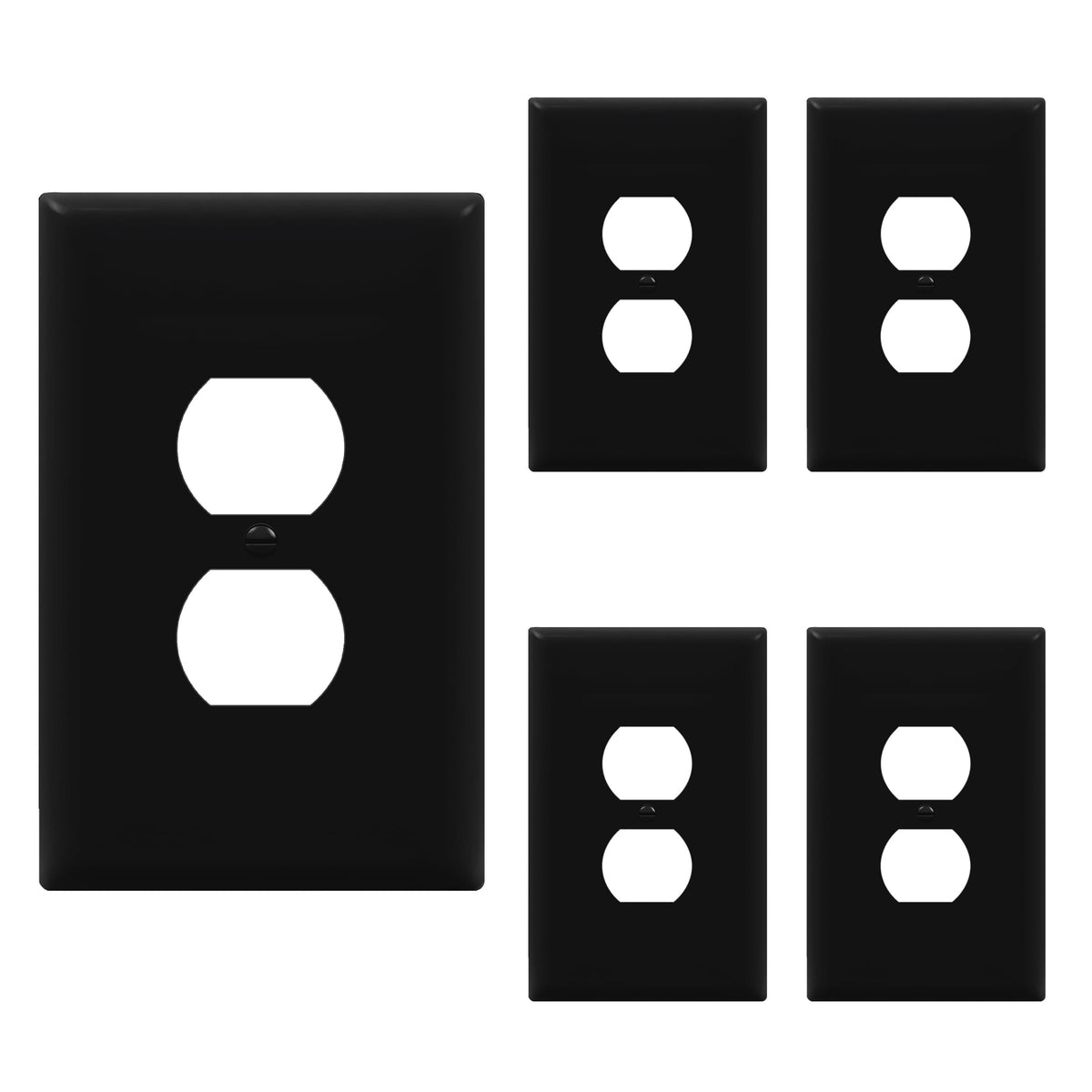 ENERLITES 10 Pack Outlet Covers Wall Plate for Duplex Receptacle, White