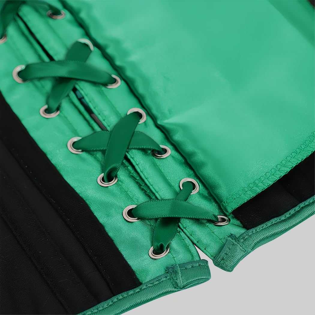 Kelvry Women's Satin Waist Cincher Lace up Boned Bustier Underbust Corset