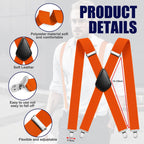 Aomig Mens Braces, Mens Suspenders with Strong Metal Clips, 3.5cm Wide Heavy Duty Suspenders for Men Women Business Wedding Casual