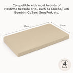 Next to Me Crib Sheets 83x50 cm Fitted 2 Pack Bedside Crib Sheets