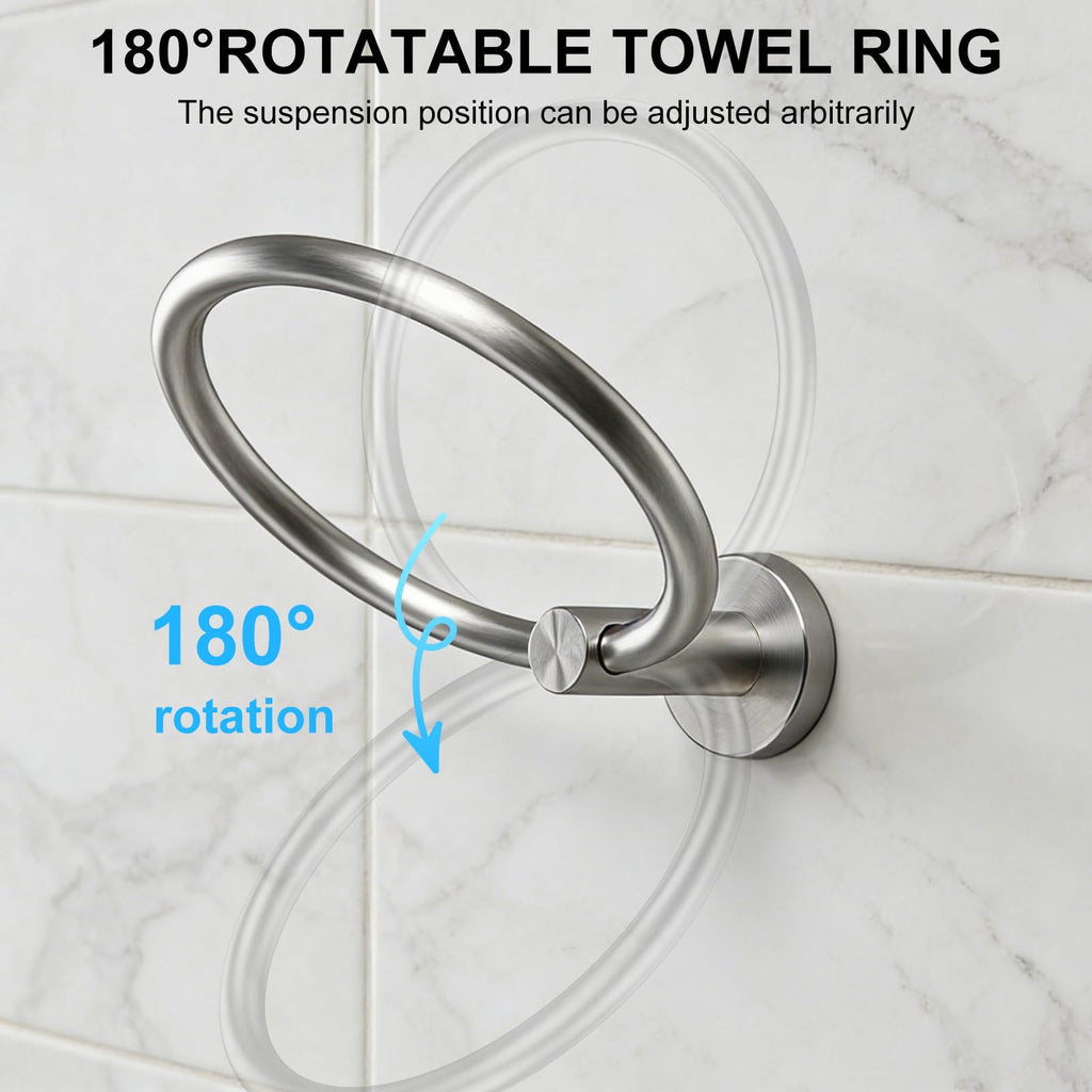 SetSail Towel Holder for Bathroom Wall Matte Black Towel Ring