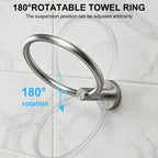 SetSail Towel Holder for Bathroom Wall Matte Black Towel Ring