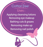 Cotton Tree Cotton Wool Pads – 2 Packs of 80 Soft & Gentle Cotton Pads – Ideal for Makeup Removal & Skincare, Size Small