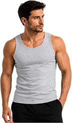 ITRAT Men's Cotton Vests Tank Tops Slim Fit Summer Top Breathable Sleeveless Shirt, Easy Fit Athletic Wear for Workout, Everyday Use and Training Activities (Pack 1, White, XL)