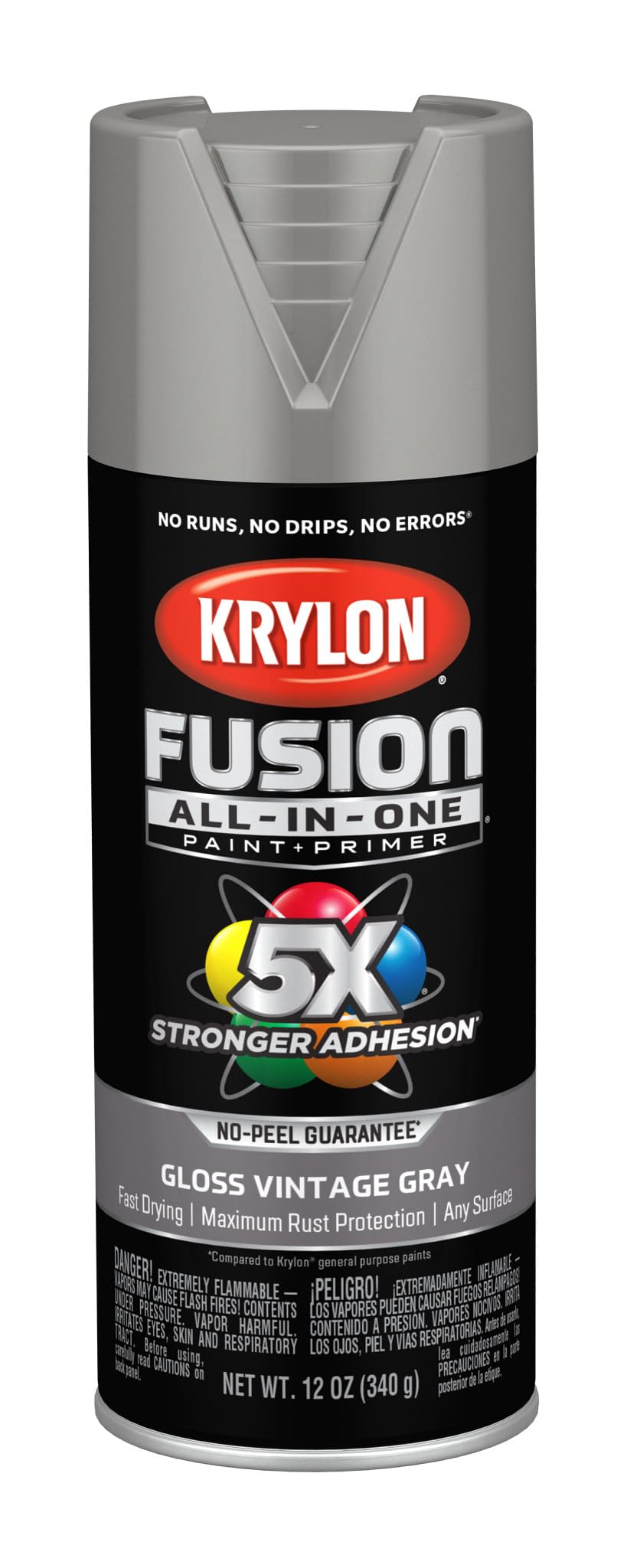 Krylon Fusion All-In-One, Metallic, Black Stainless Steel, 12 oz