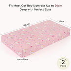 Next to Me Crib Sheets 83x50 cm Fitted 2 Pack Bedside Crib Sheets